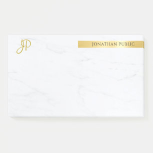 Bloco De Notas Elegante, Dourado E Marble, Modelo minimalista