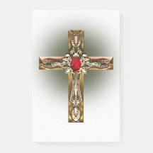 Elegante Dourado e Ruby Cross