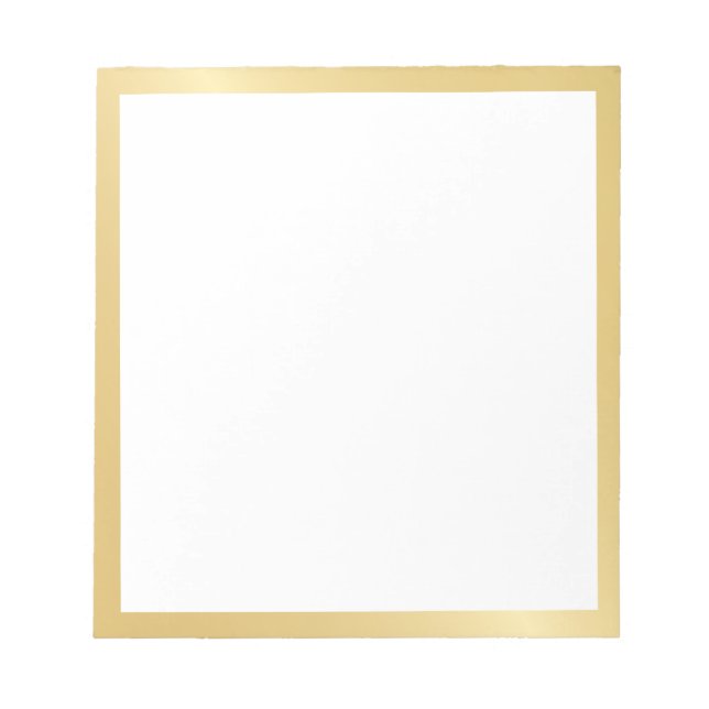 Bloco De Notas Elegante Dourado em Branco (Frente)