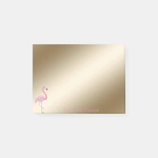 Bloco De Notas Elegante e sofisticado,Flamingo Rosa Feminino (Frente)