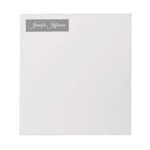 Bloco De Notas Elegante Escrita Moderna Simples Profissional Cinz