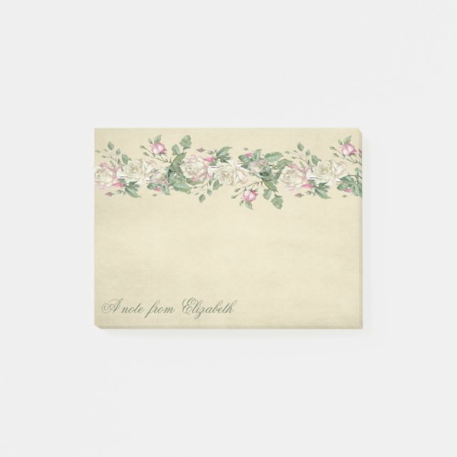 Bloco De Notas Elegante Estilosa Menina ,  Flores (Frente)