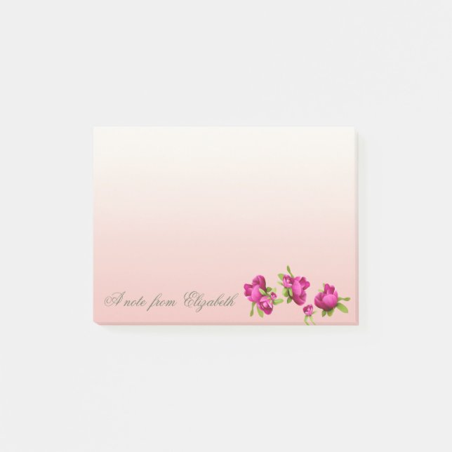 Bloco De Notas Elegante Estiloso Meninas,   Flores (Frente)
