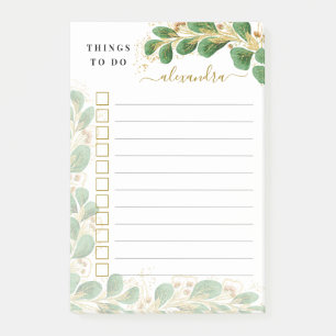 Bloco De Notas Elegante Eucalyptus Monogramed Coisas Vinculadas A