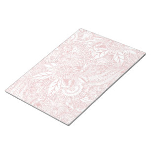 Bloco De Notas Elegante faux rosa gold floral mandala design