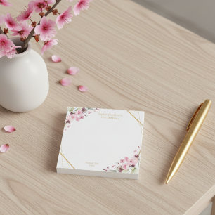 Bloco De Notas Elegante Favor de Festa de Aniversário 21 com Flor