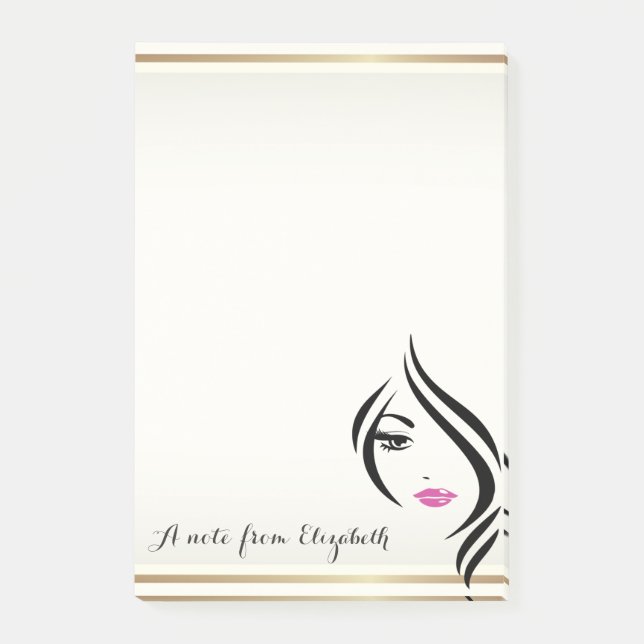 Bloco De Notas Elegante Feminina Estilosa ,Menina (Frente)