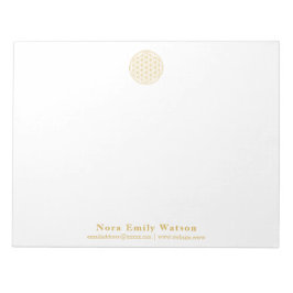 Bloco De Notas Elegante Flor da Vida Dourada Profissional Grande