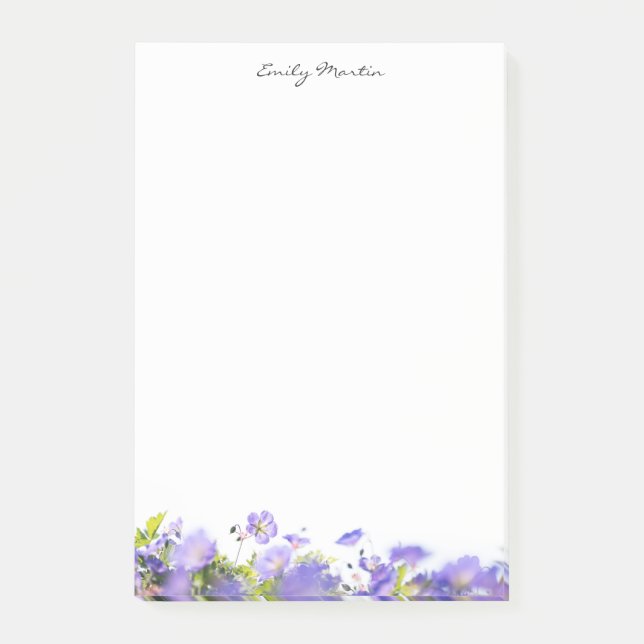 Bloco De Notas Elegante, floral minimal Personalizado (Frente)