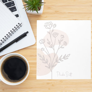 Bloco De Notas Elegante Fofo Moderno Simples Boho Floral