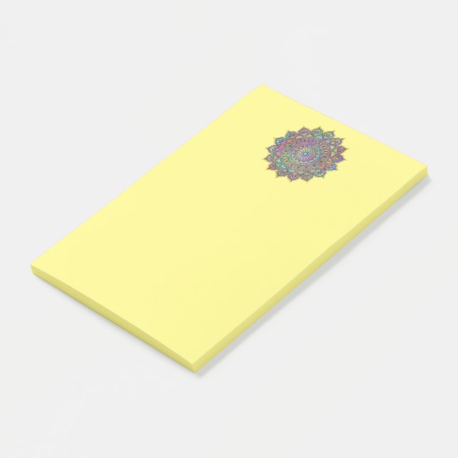 Bloco De Notas Elegante Mandala Colorido Estilo Índia 1 (Inclinado)