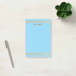 Bloco De Notas Elegante Minimalista Acento Dourado Azul Bebê