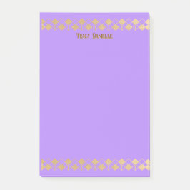 Bloco De Notas Elegante Minimalista Acento Dourado Lavanda