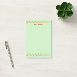 Bloco De Notas Elegante Minimalista Acento Dourado Verde-Menta 