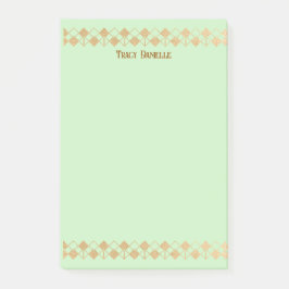 Bloco De Notas Elegante Minimalista Acento Dourado Verde-Menta 