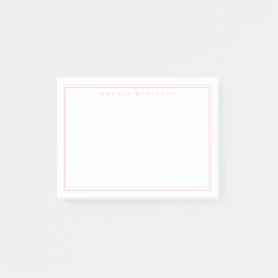 Bloco De Notas Elegante Minimalista Rosa Duas Bordas