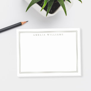 Bloco De Notas Elegante Minimalista Verde Oliva Duas Bordas