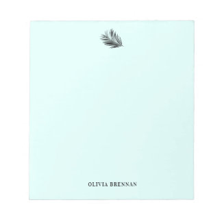 Bloco De Notas Elegante Mínimo Mínimo de Palma Leaf Aqua Design