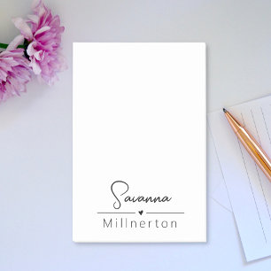 Bloco De Notas Elegante Mínimo Moderno Neutro Monograma