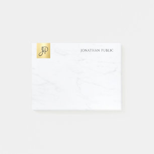 Bloco De Notas Elegante Modelo Minimalista Moderno Dourado E Marb