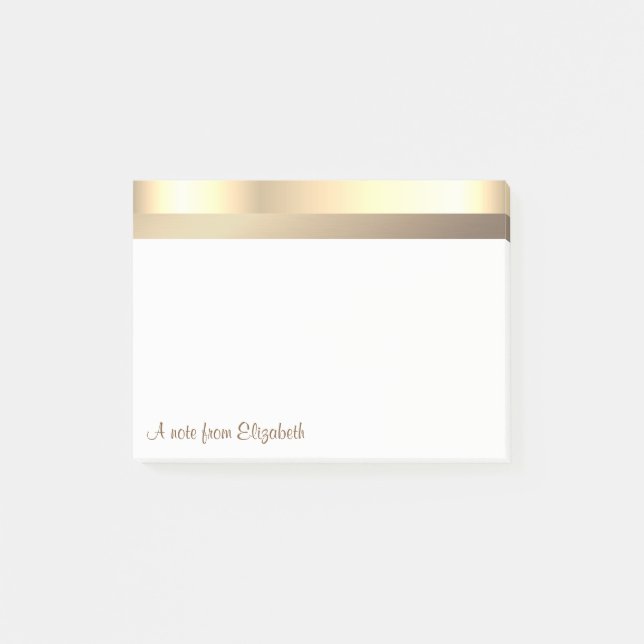 Bloco De Notas Elegante Moderno Sofisticado Dourado - Personaliza (Frente)