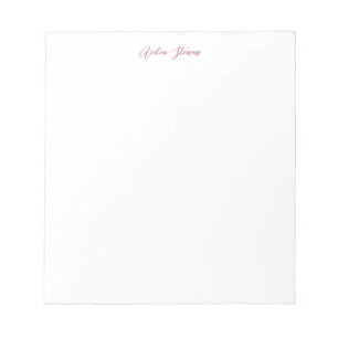 Bloco De Notas Elegante Nome Caligrafia Dourado Rosa Branco
