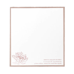 BLOCO DE NOTAS ELEGANTE PINK ROSE DOURADO LOTUS FLORAL NEGÓCIOS