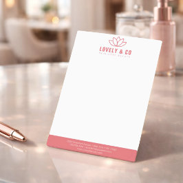 Bloco De Notas Elegante Poeira Rosa e Beleza de Salão em Marfim