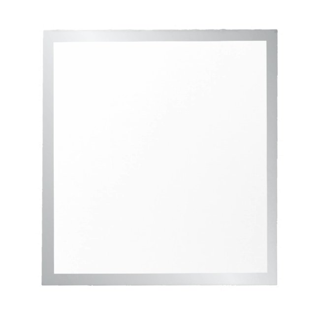 Bloco De Notas Elegante Prata em Branco (Frente)