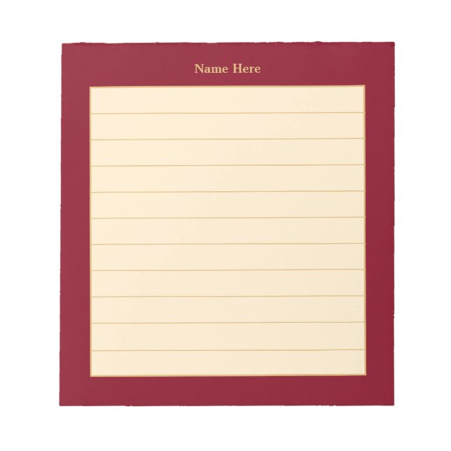 Bloco De Notas Elegante Quadro de Marrom Vinho Enfileirado (Frente)