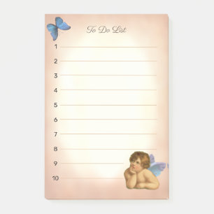 Bloco De Notas Elegante Querubim Rafael & Borboleta Azul