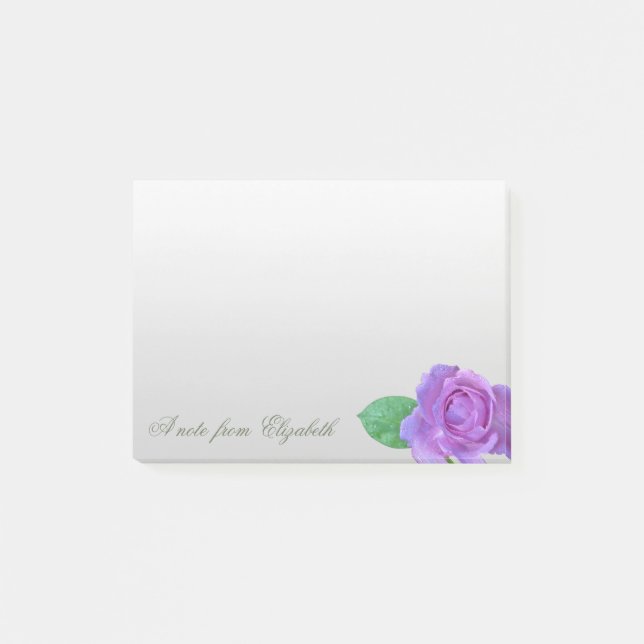 Bloco De Notas Elegante Rosa Roxa Feminina (Frente)