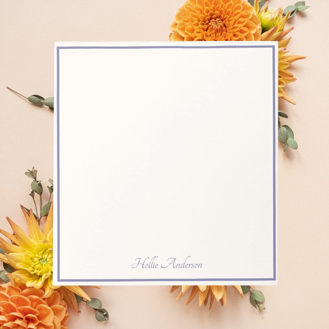 Bloco De Notas Elegante Simples Marfim e Azul Poeirento com Estil (Criador carregado)