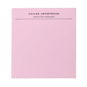 Bloco De Notas Elegante Simples Plano Profissional Rosa Claro