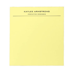 Bloco De Notas Elegante Simples Profissional Plano Amarelo Claro