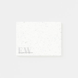 Bloco De Notas Elegante Simples Terrazzo Stone Nome Monograma da