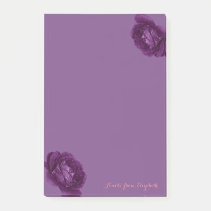 Bloco De Notas Elegante, sofisticada e feminina, roxas, rosas