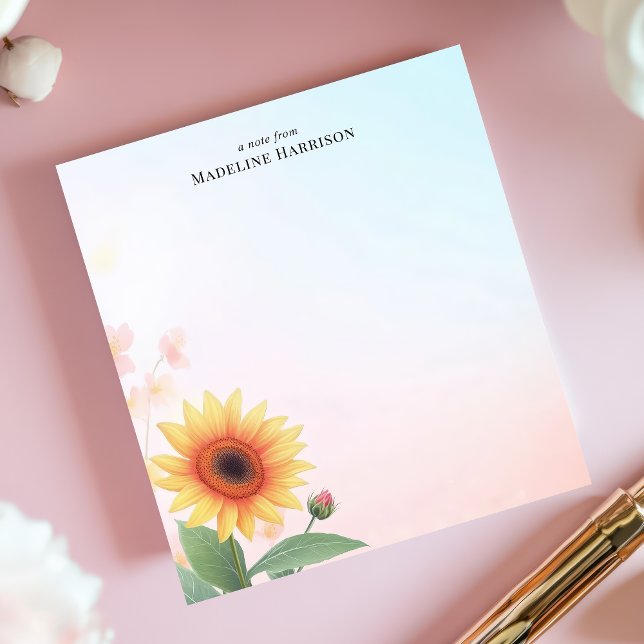 Bloco De Notas Elegante Sunflower Personalizado (Criador carregado)
