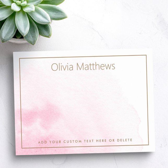 Bloco De Notas Elegante texto de nome em aquarela rosa claro (Elegant light pink watercolor name text post-it notes)