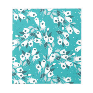 Bloco De Notas Elegante Tulip Flower Pattern Botanical Art Design