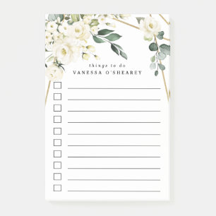 Bloco De Notas Elegante Verde Geométrico Dourado para Fazer