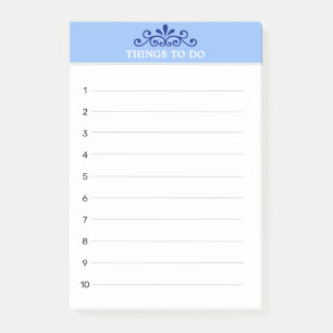 Bloco De Notas Elegante Vetor em Coisas a Fazer Azul Claro