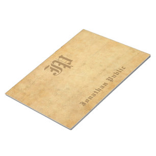 Bloco De Notas Elegante Vintage, Modelo de monograma manuscrito