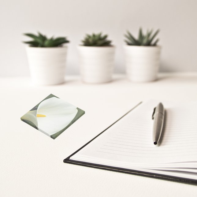 Bloco De Notas Elegante White Calla Lily Floral (In Situ)