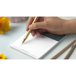 Bloco De Notas Elegante YOGA Azul e ZEN Dourado Símbolo Brushstro