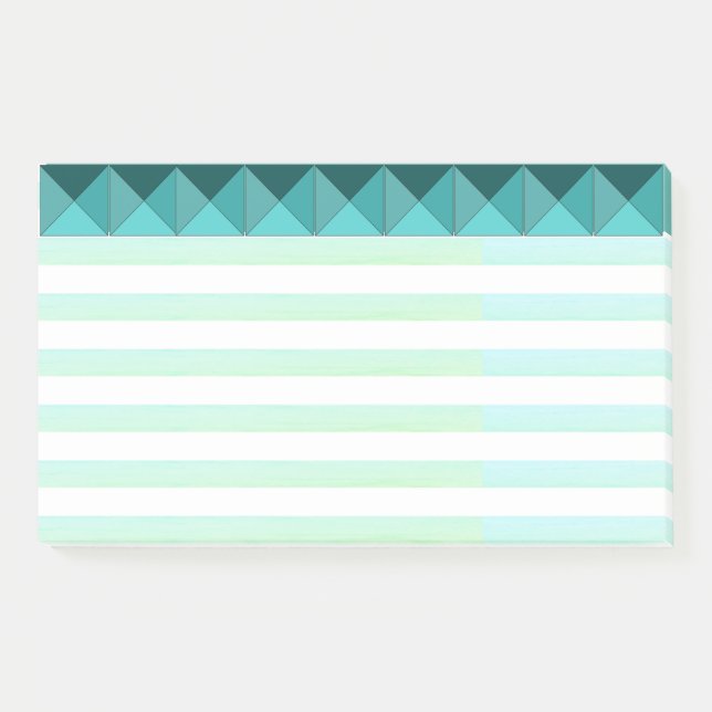 Bloco De Notas Elegantes Formas de Pirâmide de Hortelã Verde e Li (Frente)