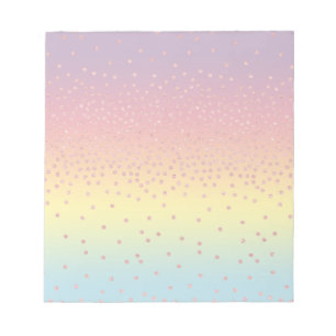 Bloco De Notas Elegantes pontos de confete glitter em rosa dourad