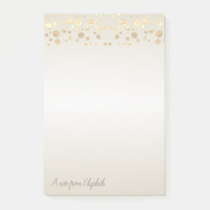 Bloco De Notas Elegantes Pontos Polka Dourados,Confetes-Personali