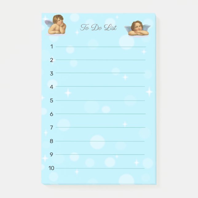 Bloco De Notas Elegantes Querubins de Rafael & Orbes de Luz (Frente)