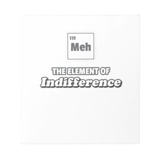 Bloco De Notas Elemento de Indiferença Periódico da Mesa (Frente)